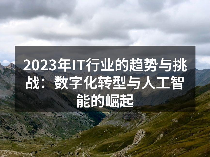 2023年IT行业的趋势与挑战:数字化转