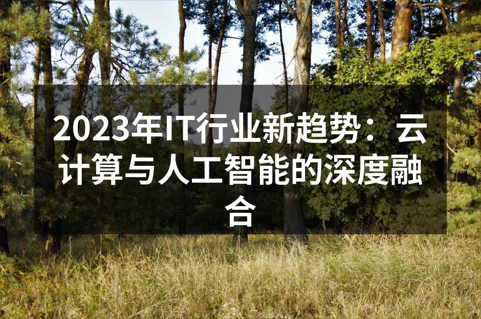 2023年IT行业新趋势:云计算与人工智