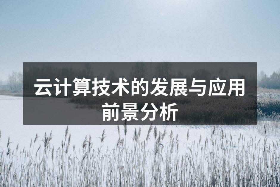 云计算技术的发展与应用前景分析